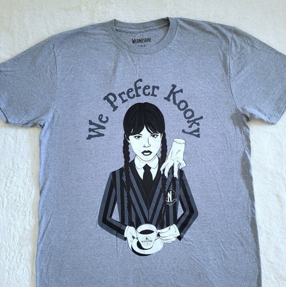 Mad😡 Engine Global🌎 LLC Wednesday Addams "We Prefer Kooky" Graphic Tee👕 - Picture 9 of 11